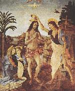 LEONARDO da Vinci The Baptism of Christ painting